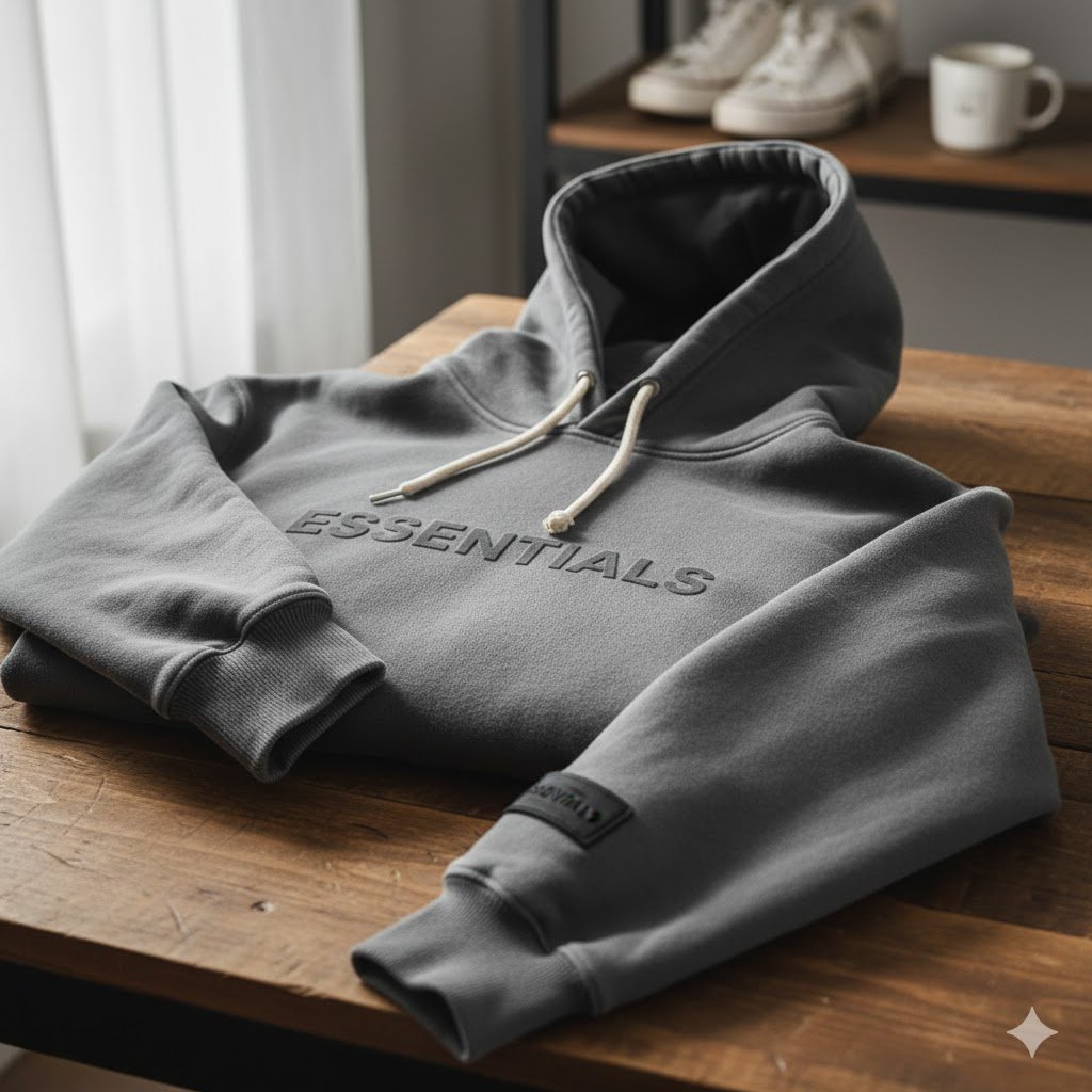 gray essentials hoodie